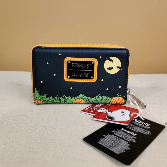 Loungefly Peanuts Snoopy the Great Pumpkin Halloween GID Zip Around Wallet NEW - Picture 7 of 13